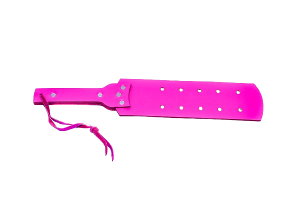 tala rosa de couro com furo